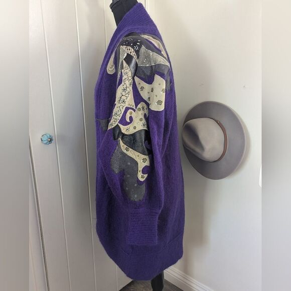 Fiorelle SM Kid Mohair Cardigan Patchwork Lagenlook Whimsigoth Fairy Grunge VTG - Picture 3 of 11